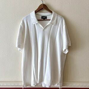 Bonobos knit sweater polo 100% Cotton retro-xtyle pullover shirt in white